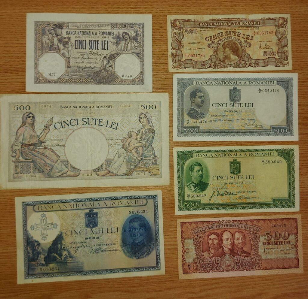 Bancnote vechi, colecționar, piese deținute.